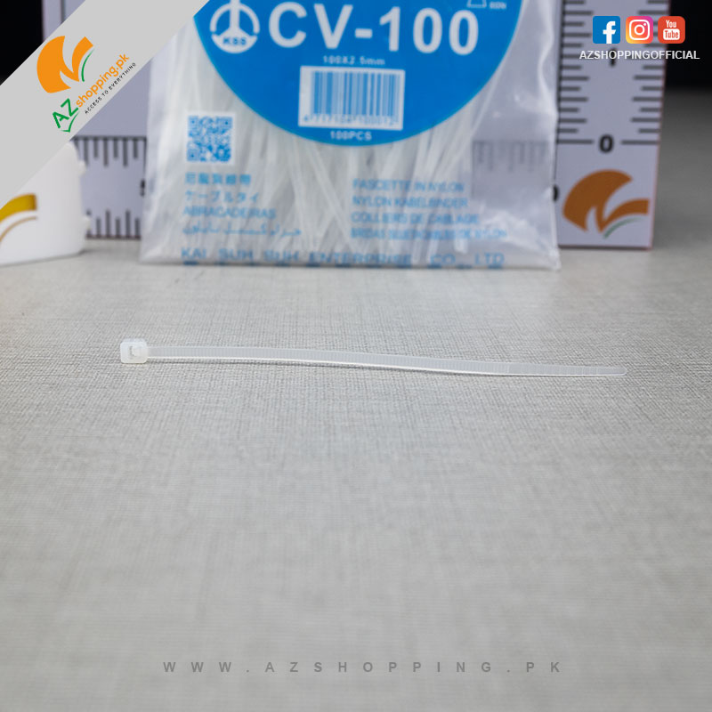 Self-Locking Nylon Cable Zip Ties 100 Pcs – CV-100