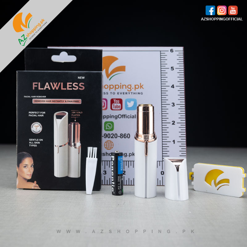 Flawless Electric Painless Facial Hair Remover Portable & rechargeable – For All Skin Types