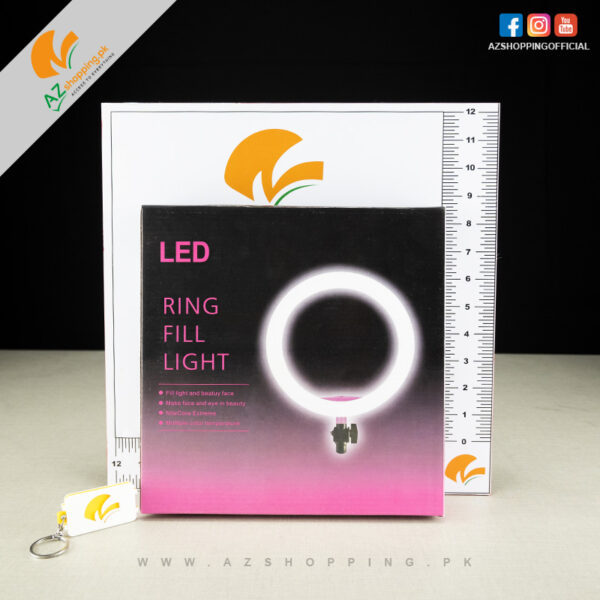 LED Ring Fill Light with Mobile Phone Cell Holder - 26cm Selfie Ring Light - 3 Modes Light (White, Warm, Soft light)