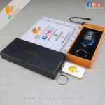 Keychain with Rechargeable Cigarette Flameless Lighter Classic Fashionable Fingerprint Touch