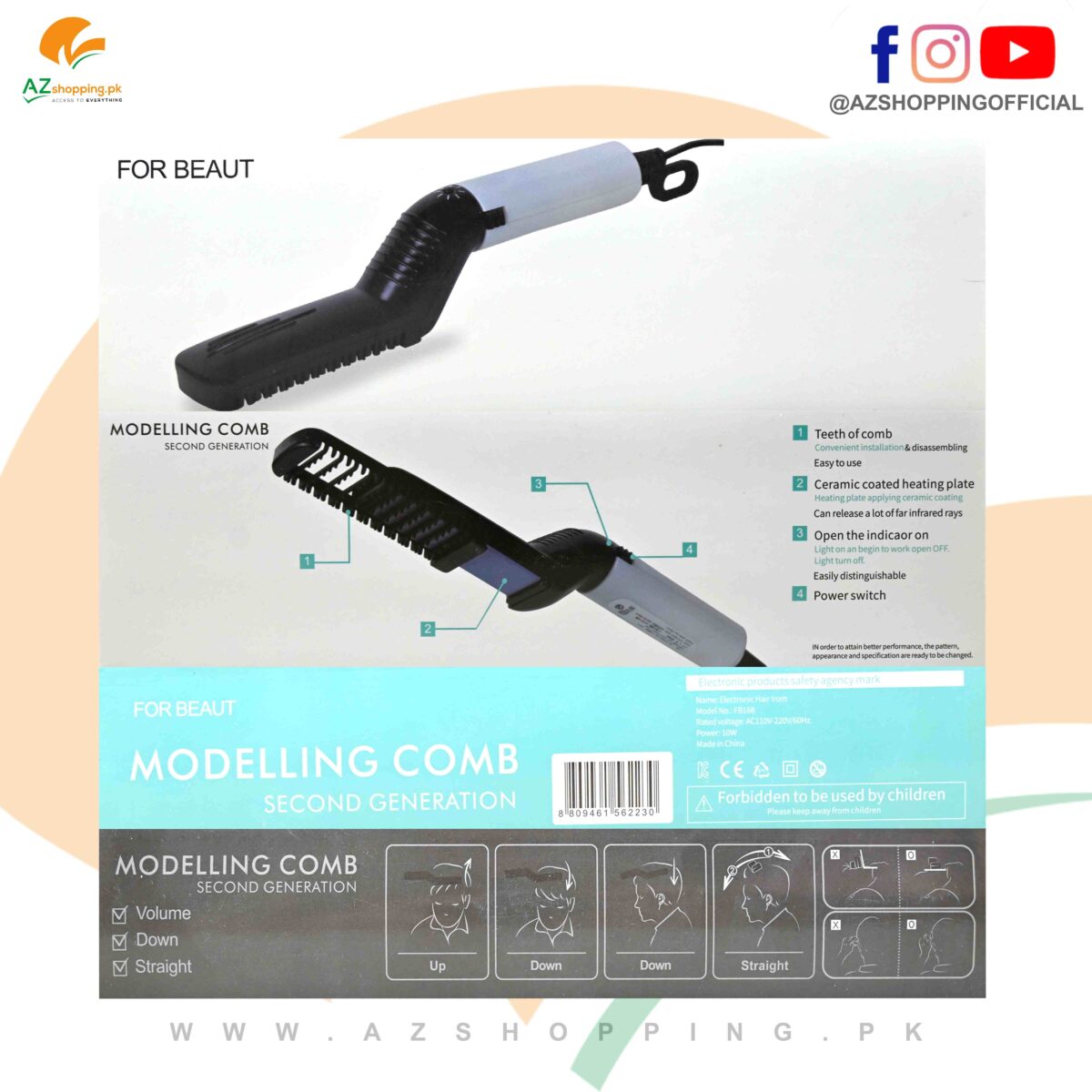 Modelling Electric Comb (Beard & Hair Straightener) with Adjustable Temperature