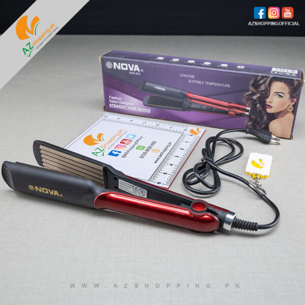 Nova – Professional Hair Straightener – Temperature Control - Model: NHS-870
