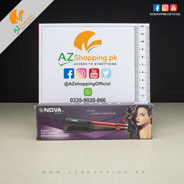 Nova – Professional Hair Straightener – Temperature Control - Model: NHS-870