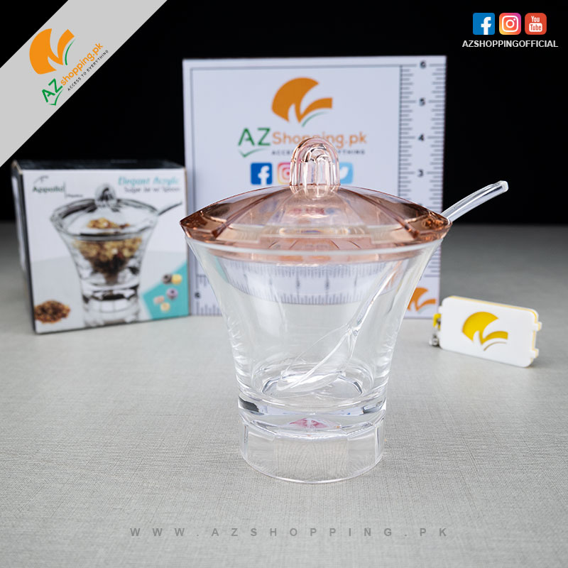 Appollo - Elegant Acrylic Sugar Jar w/spoon Pot