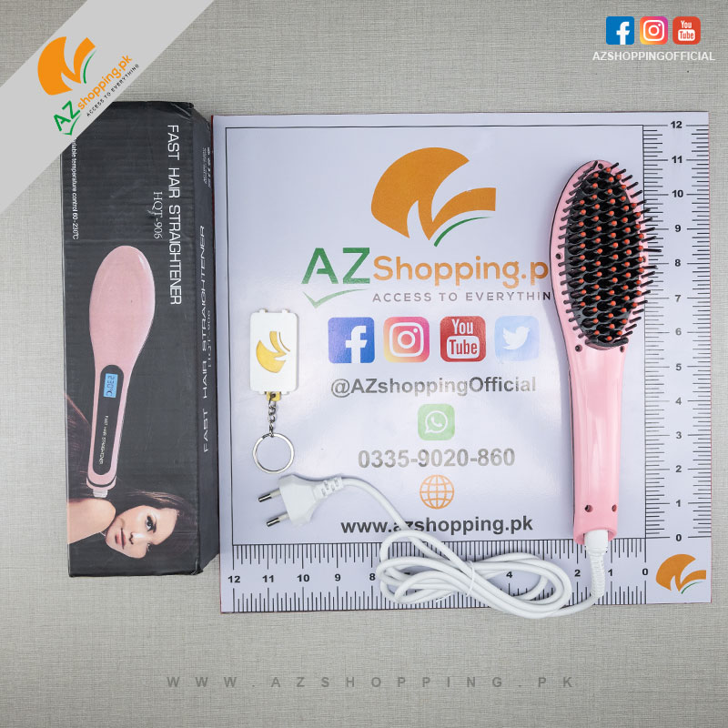 Fast Hair Straightener Brush with Temperature Control 60-230℃ – Model: HQT-906