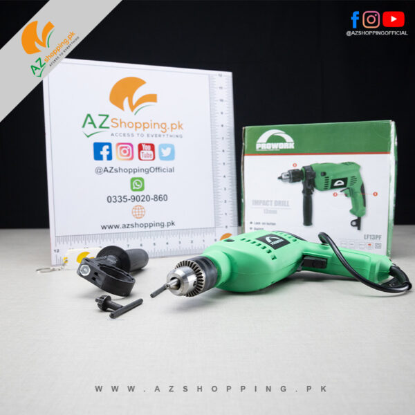 Prowork – Impact Drill Machine 13mm with Lock-on Button, Switch, Drill Chuck – Model: LF13PF