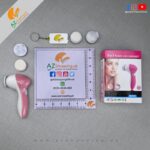 5 in 1 Electric Face & Body Beauty Care Massager Machine with Crude Polish, Latex Soft Sponge, Make-up Sponge, Rolling Massager, Soft Brush - Model: AE-8782