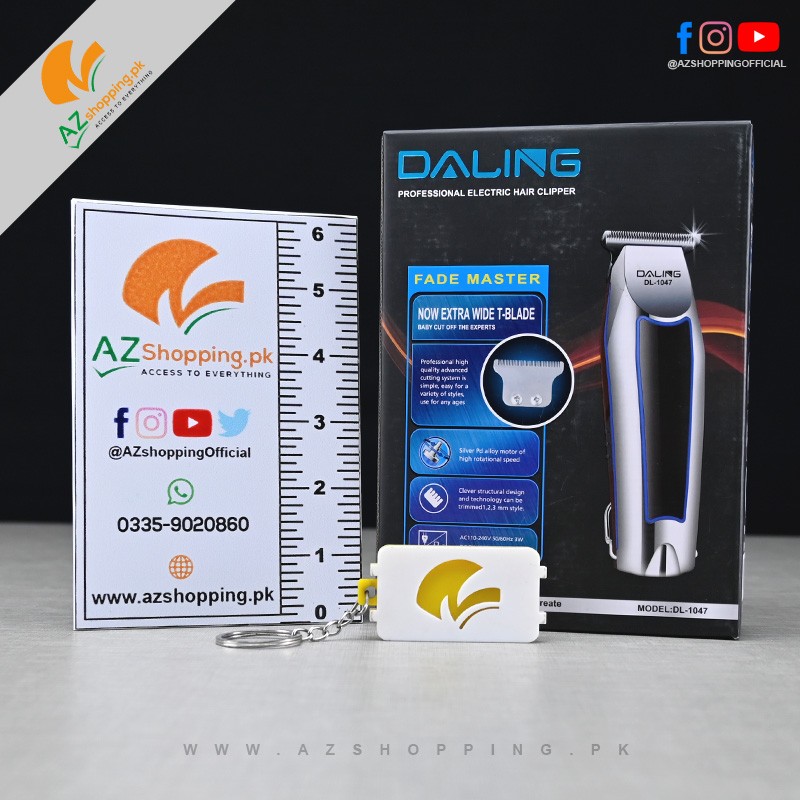 Daling – Professional Electric Hair Clipper, Trimmer, Groomer & Shaver Machine with Titanium Alloy Blade, Power Indicator – Model: DL-1047