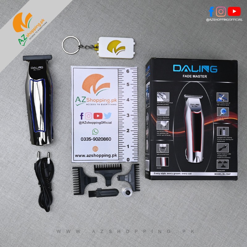 Daling – Professional Electric Hair Clipper, Trimmer, Groomer & Shaver Machine with Titanium Alloy Blade, Power Indicator – Model: DL-1047