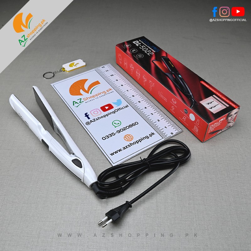 Daling – Hair Straightener Flat Iron with LCD Temperature Display, Porcelain Surface & Ceramic Glaze Coating - Model: DL-5022