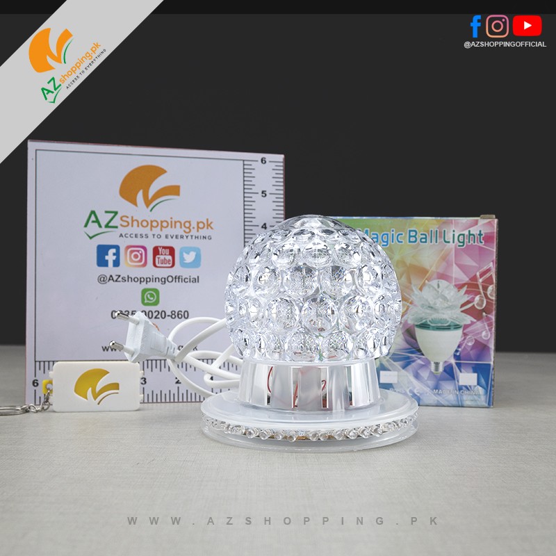 LED Magic 360 Degree Rotating Crystal Ball RGB Lighting Lamp Party