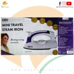 Mini Travel Foldable Electric Steam & Dry Iron Dual Voltage 110-220V with Teflon Base (Non-Stick Soleplate), Detachable Water Tank, Folding Handle – Model: KM-322