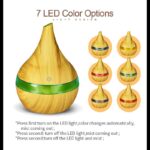 Mini USB Wood Grain Humidifier Air Purifier Humidifier Aromatherapy 300ml Aroma Essential Oil Diffuser & 7 LED Color Changing Light for Home, Office