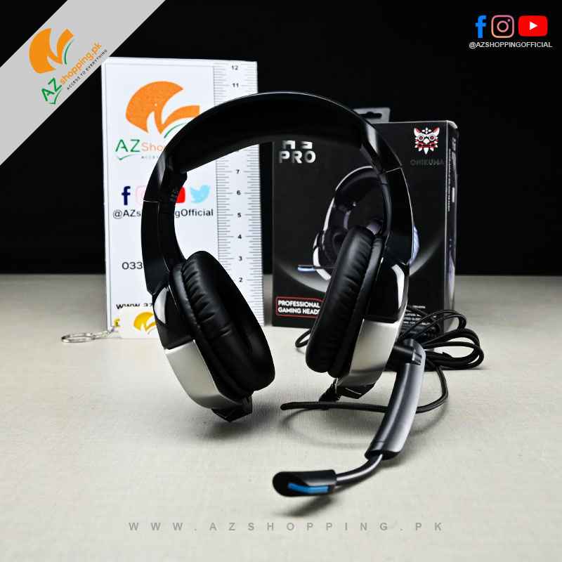 Onikuma – Professional Gaming Headset with Surround Sound, Mic & RGB LED Light for PC, Consoles, Mobile, Laptop – Model: K5 Pro