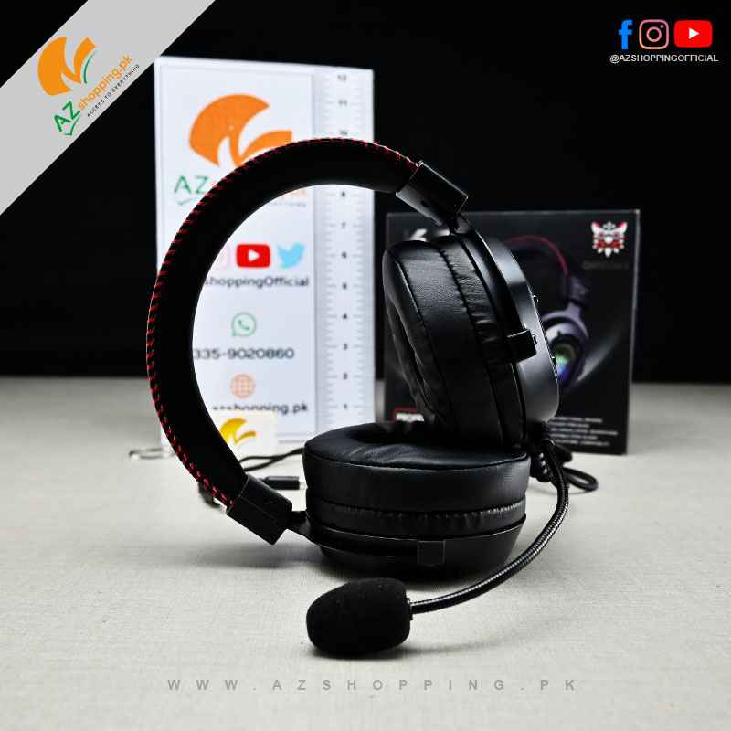 Onikuma – Professional Gaming Headset with Surround Sound – Mic & Red LED Light for PC, Consoles, Mobile, Laptop – Model: K3