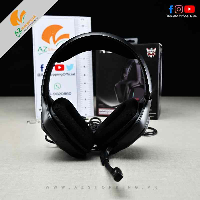 Onikuma – Professional Gaming Headset with Surround Sound, Mic & RGB LED Light for PC, Consoles, Mobile, Laptop – Model: K20