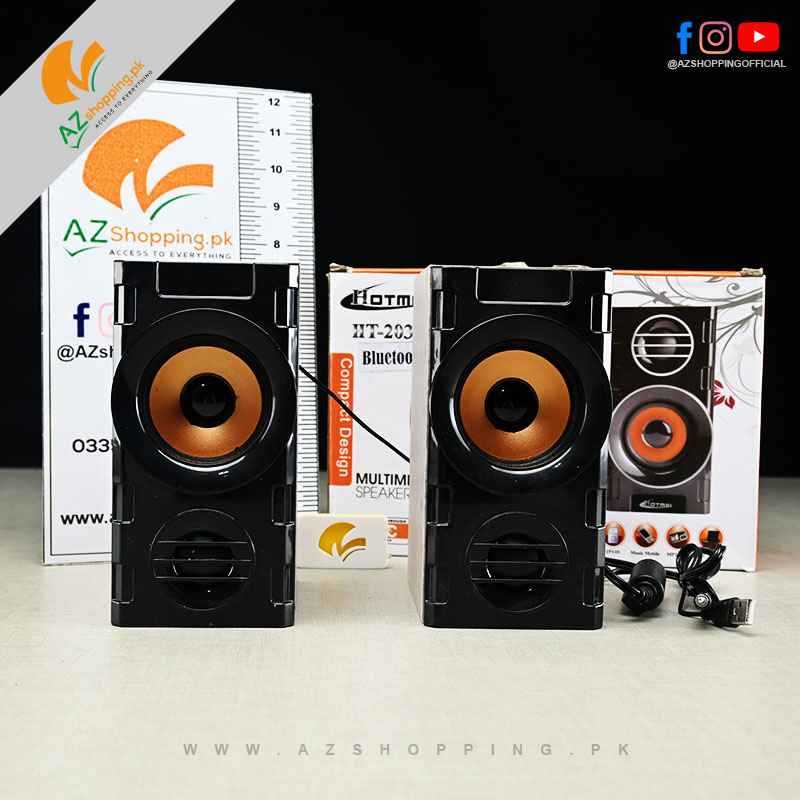 Hotmai Bluetooth Multimedia Woofer Speaker 2.0 – AC Port, USB Port – For Mobile phones, MP3/MP4, iPod, PC/MAC, USB – Model: HT-2031 Plus