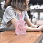 Rechargeable Portable Electric Mini Rabbit Fan with 3-Speed Options – Built-in Lithium Battery 1200mAh – Model: LJQ-098