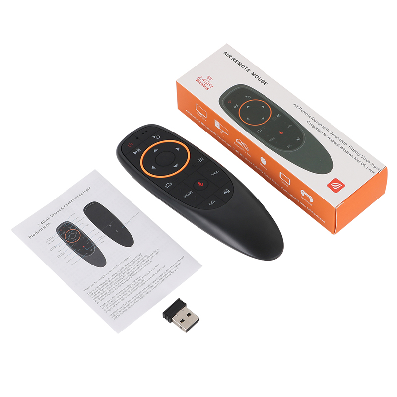 Air Remote Mouse with Gyroscope, 2.4GHz Wireless Fidelity Voice Input Control & 10 Meters Range - Compatible for Android, Windows, Mac OS, Linux – Model: G10S