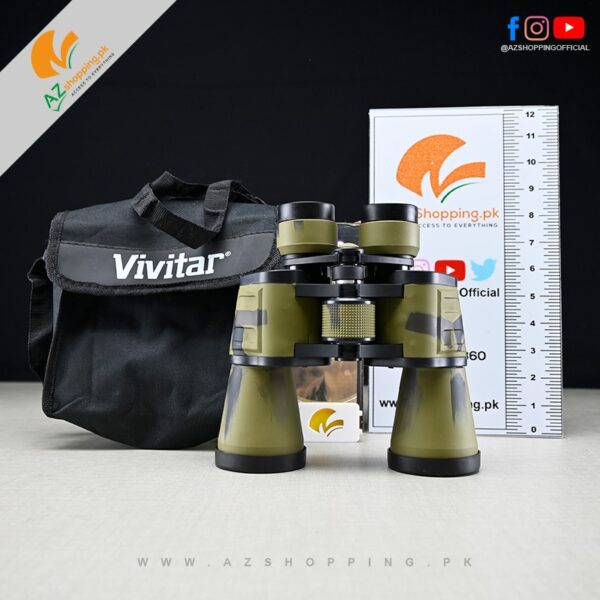 Vivitar Compact Binoculars Optics High Quality – 20×50 DPSI Field of view 3.3 Degree 58M/1000m & 8x Scope with Military Design