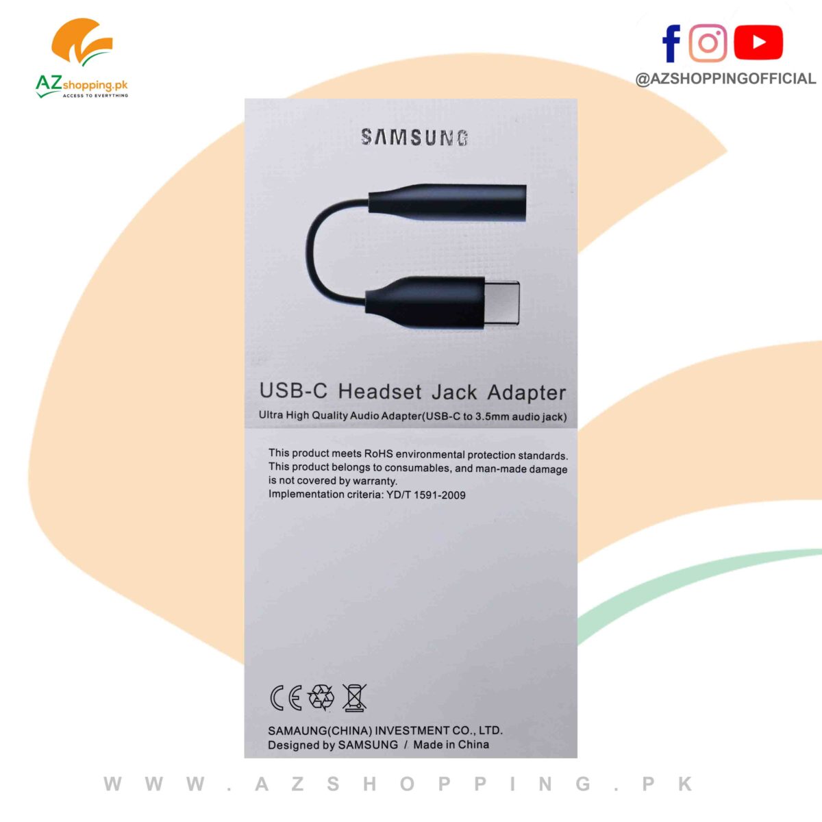 Samsung – Genuine Quality USB-C Headset Jack Adapter – USB-C to 3.5mm Audio Jack