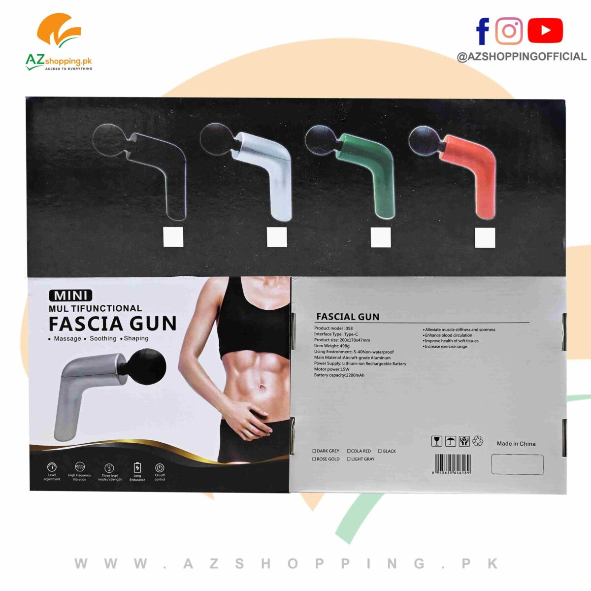 Mini Multifunctional Fascia Gun – Massage, Smoothing, Shaping – Model: 058