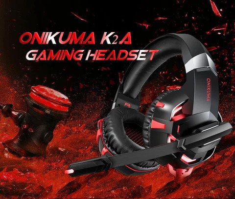 Onikuma – Professional Gaming Headset with Surround Sound, Mic & RGB LED Light for PC, Consoles, Mobile, Laptop – Model: K2 Pro