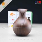 Mini USB Wood Grain Humidifier Air Purifier Humidifier Dark Brown Aromatherapy 300ml Aroma Essential Oil Diffuser & 7 LED Color Changing Light for Home, Office
