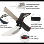 2 In 1 Kitchen Knife & Cutting Board - Stainless Steel Clever Food Cutter Scissor Smart Knife with Build-in Cutting Board for Cutting, Chopping, Slicing