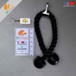 Double Triceps Rope Push Pull Down Cord Heavy Duty Coated Nylon Rope with Solid Rubber Ends