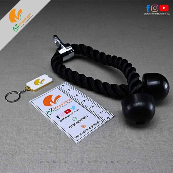 Double Triceps Rope Push Pull Down Cord Heavy Duty Coated Nylon Rope with Solid Rubber Ends