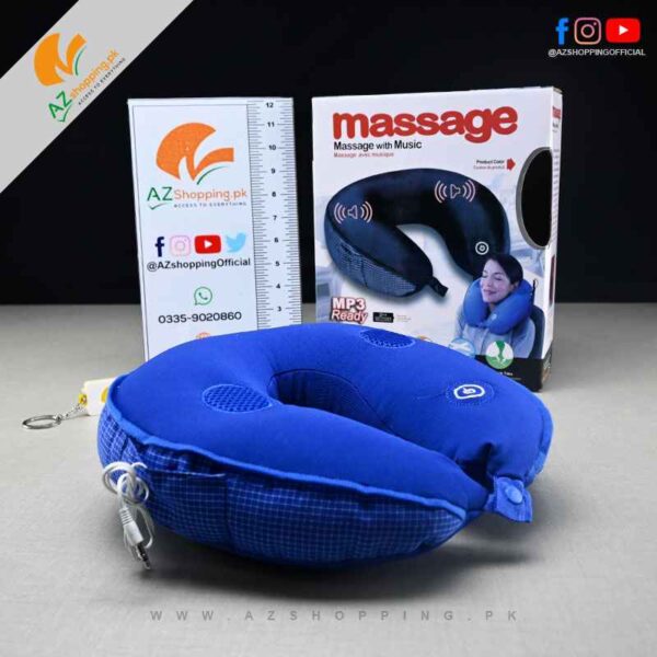 Neck Massage U-Shaped Pillow Microbead Vibrating With Music Mp3 & Built-in Speakers