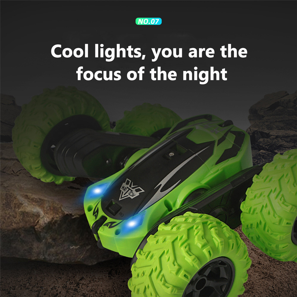 JZL – 2.4G Wireless Remote Control RC Double-Sided 360 Degree Arm twisting Stunt Rock Crawler Car Toy with LED Lights for Kids 6+ Ages – Model: NO.3388