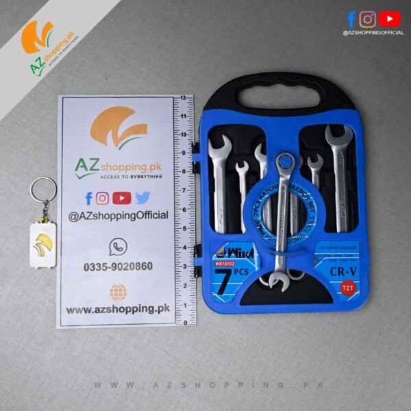 Wika – 7 Pcs Ratchet Wrench Spanner Ring Fix Set includes 8mm, 10mm, 12mm, 13mm, 14mm, 17mm, 19mm – Model: WK16102