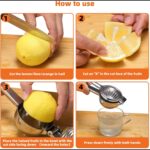 Stainless Steel Lemon Manual Squeezer Tool with Solid Metal Squeezer Bowl