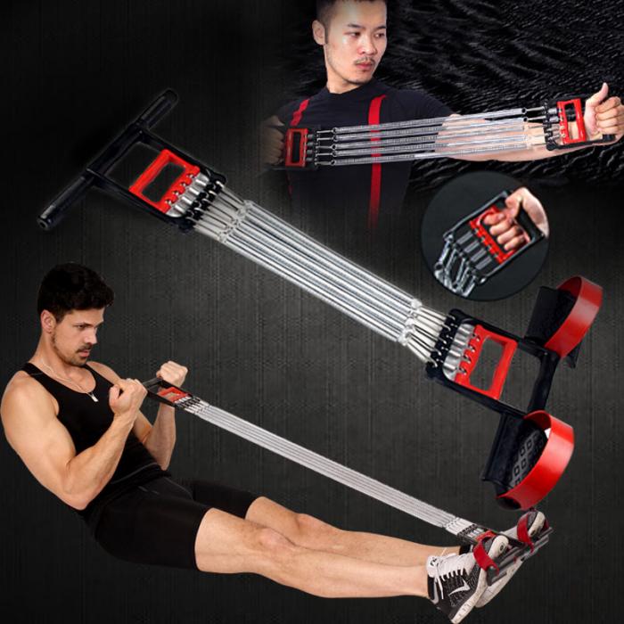 3 in 1 Steel Muscles 5 Springs – Multi Functional Exerciser – Chest Expander + Hand Gripper Puller Muscles + Pedal Resistance Bands