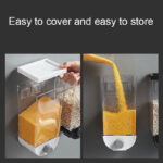 Wall Mounted Cereal Dispenser Tank Container Scratch Resistant & Shatterproof for Preserve Freshness & Flavor Kitchen Storage Box - Capacity 1L=1KG