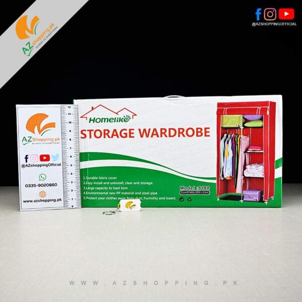 Storage Wardrobe Foldable Cabinet Fabric Closet Portable Cloth Organizer With Rolling Door Designs – Model: 9188