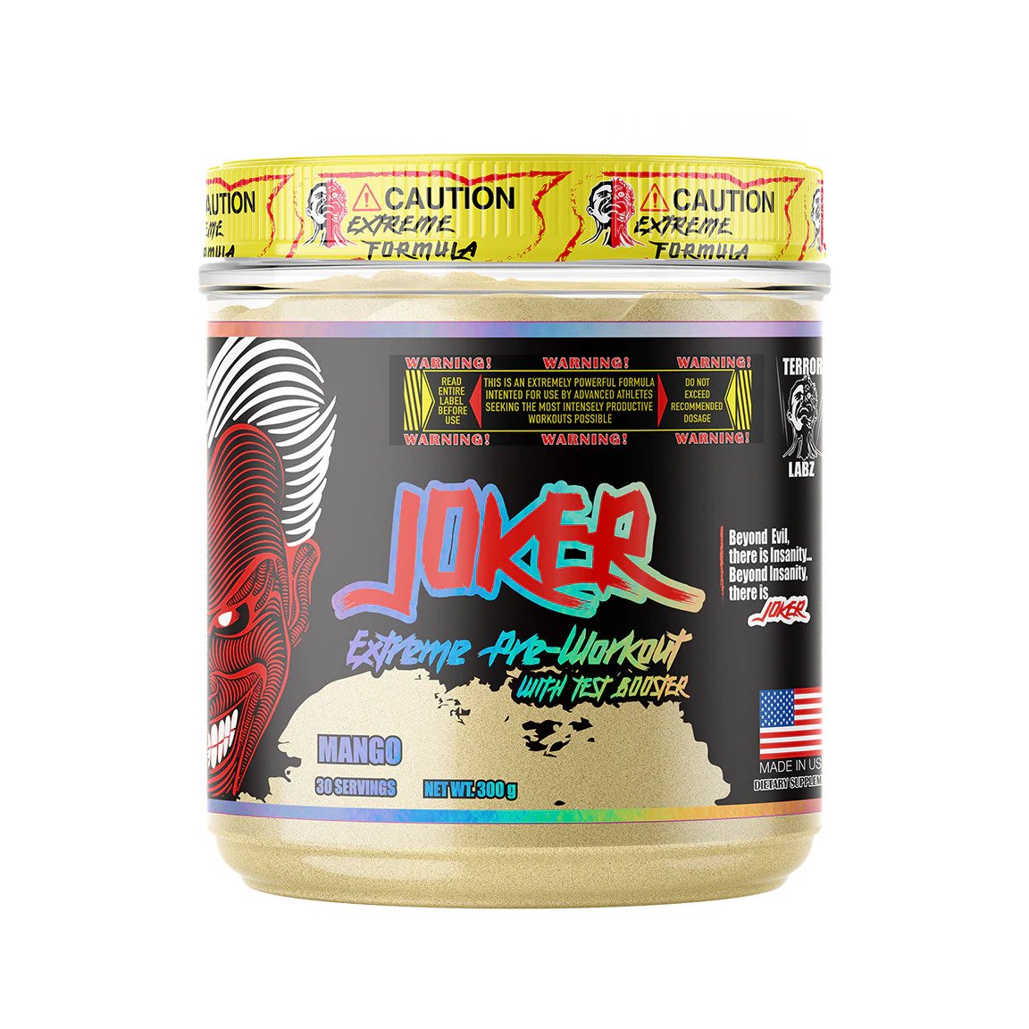 Terror Labz – Joker Extreme Pre-Workout with Test Booster for Energy, Focus, Strength – 30 Servings