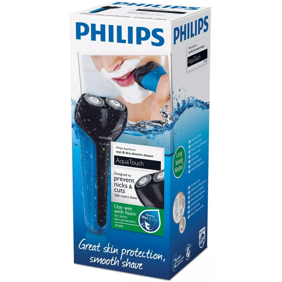 Philips – Aqua Touch Wet & Dry Electric Rechargeable Shaver Machine Series 3000 – Model: AT600/15