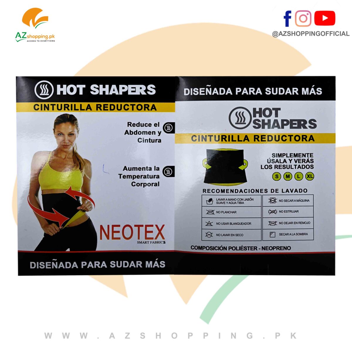 Hot Shapers Sweat Slimming Belt Fat Cutter & Fat Burner Neotex Smart Fabrics – Large