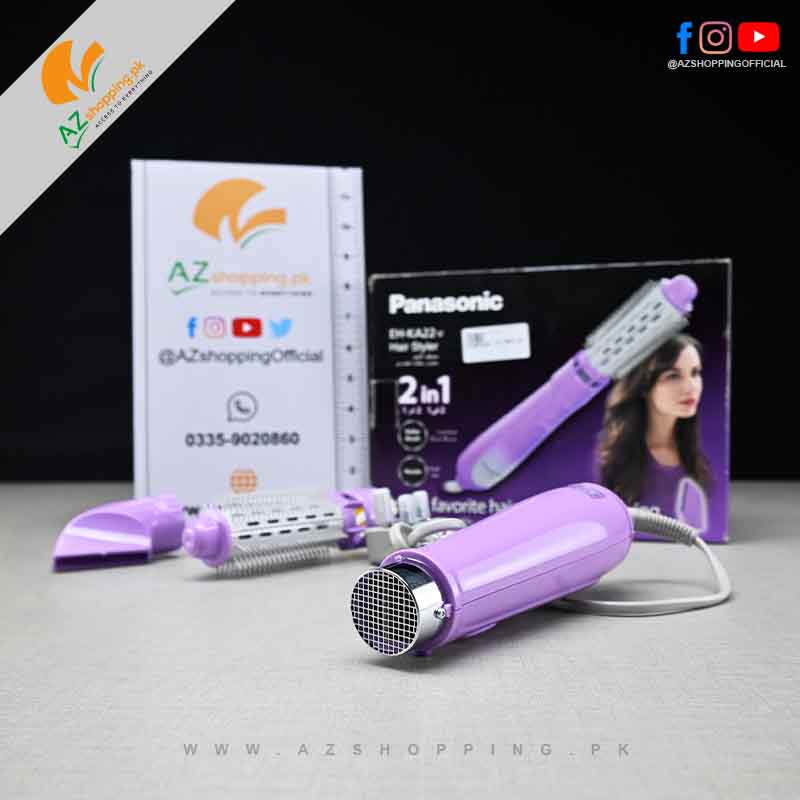 Panasonic – 2 in 1 Hairstyle Roller Brush & Hair Dryer Nozzle 600W – Model: EH-KA22-V