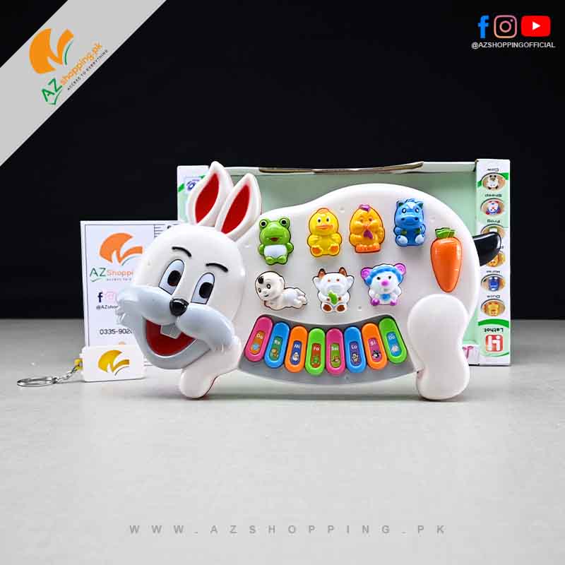 Rabbit Cartoon Musical Piano with Transfer, Song, Animal, Piano Button for Kids Ages 3+ Model: 5010