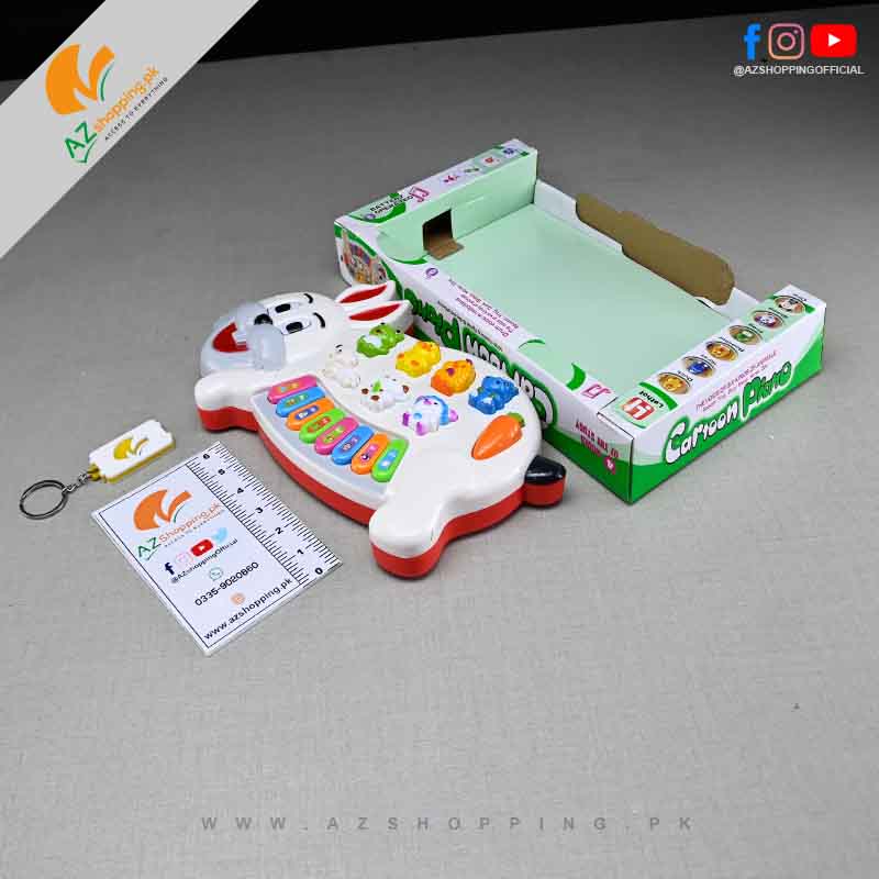 Rabbit Cartoon Musical Piano with Transfer, Song, Animal, Piano Button for Kids Ages 3+ Model: 5010
