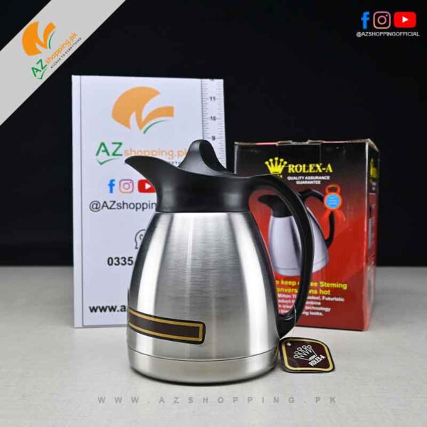 Rolex-A – Electric Kettle Stainless Steel Vacuum Jug 1 Liter Capacity for Tea, Coffee, Water – Model: RLX-010