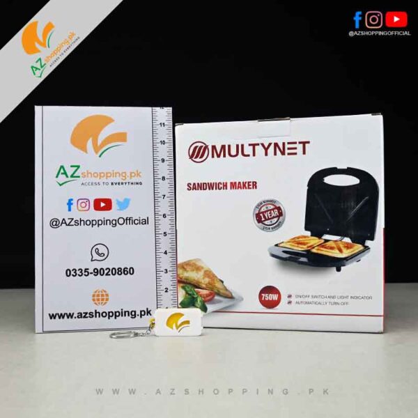 MultyNet – Sandwich Maker with 4-Section Non-Stick Coated Plates 750W – Model: 81802