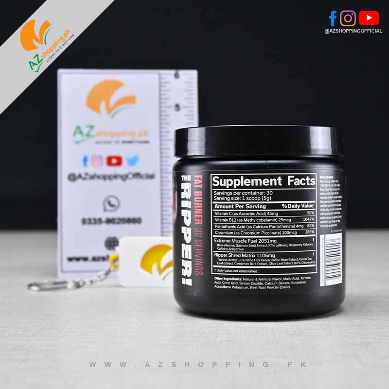 JNX Sports – The Ripper Fat Burner with Super Thermogenesis, Appetite Control & Extreme Energy – 30 Servings