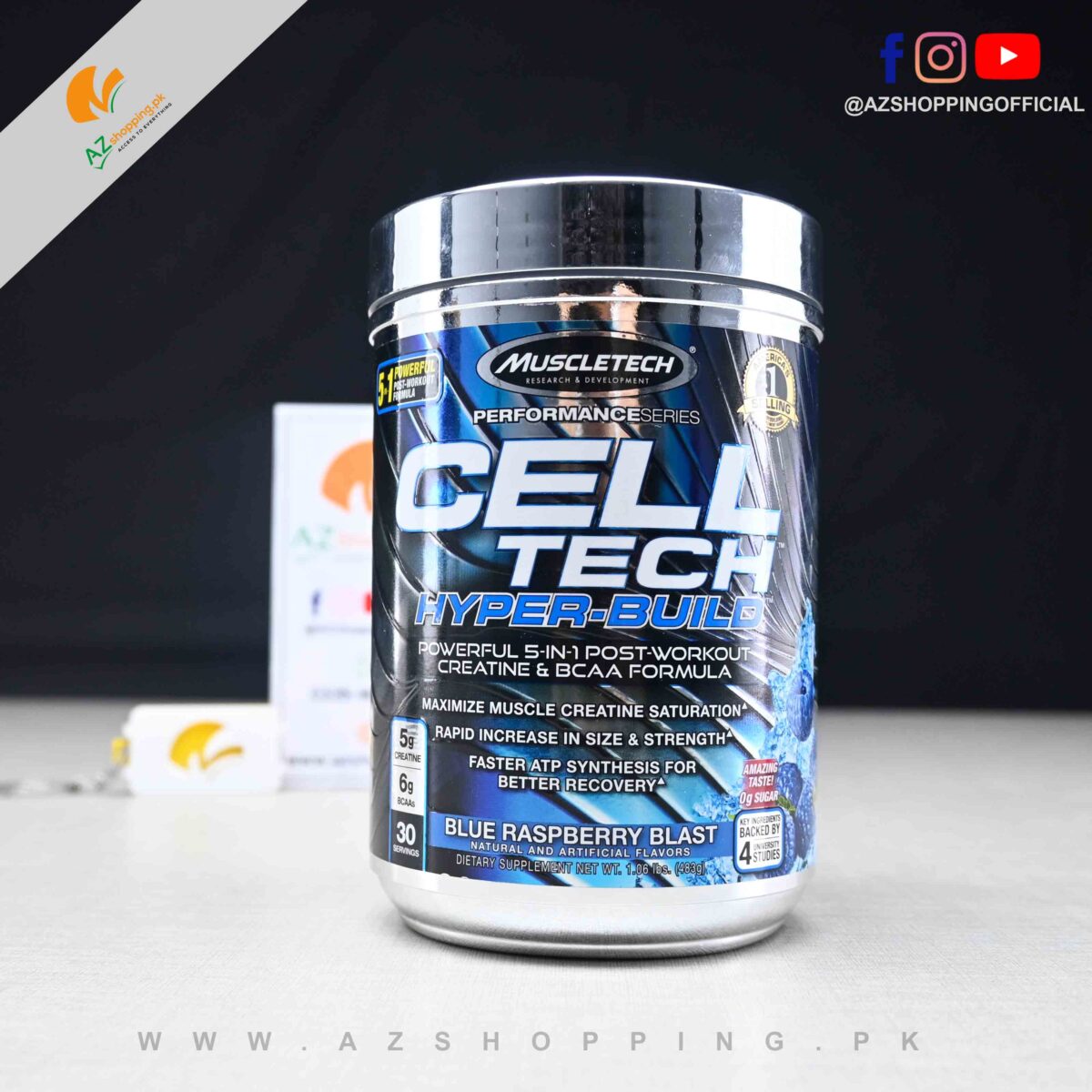 Muscletech – Cell Tech Hyper-Build Powerful 5-in-1 Post-Workout Creatine & BCAA Formula for Maximize Muscle Creatine Saturation, Rapid Increase in Size & Strength, Better Recovery – 30 Servings