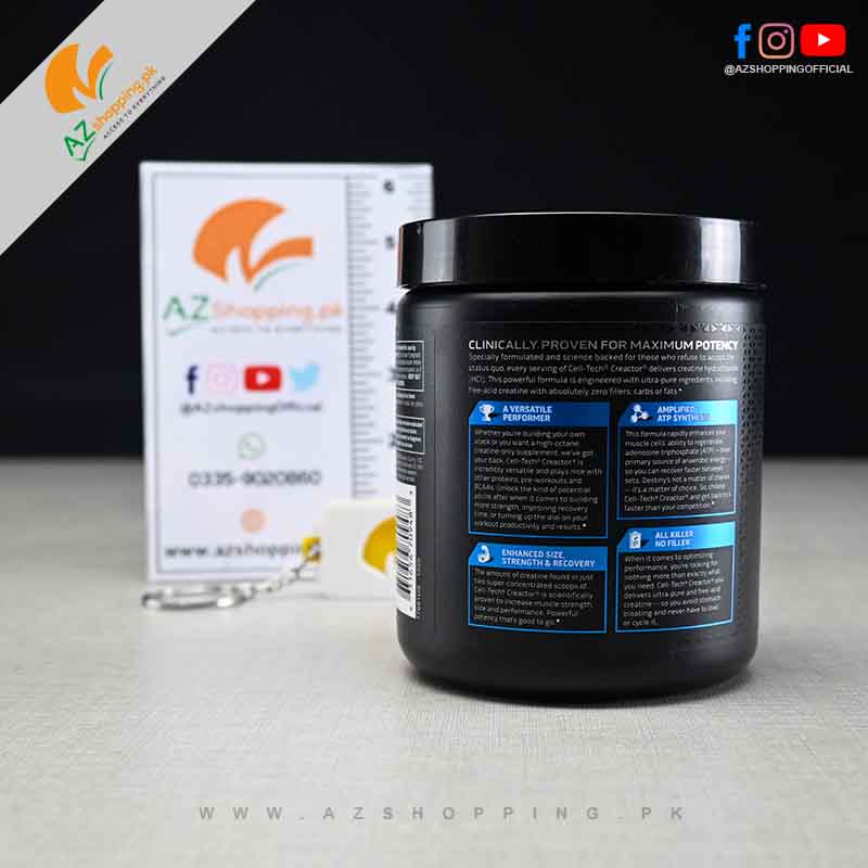 Muscletech – Cell Tech Creactor - Ultra-Pure Creatine Hydrochloride (HCI) & Free-Acid Creatine – 120 Servings