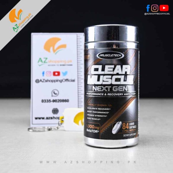 MuscleTech – Clear Muscle Next Gen for Performance & Recovery Amplifier – Unflavored - 84 Liquid Softgels